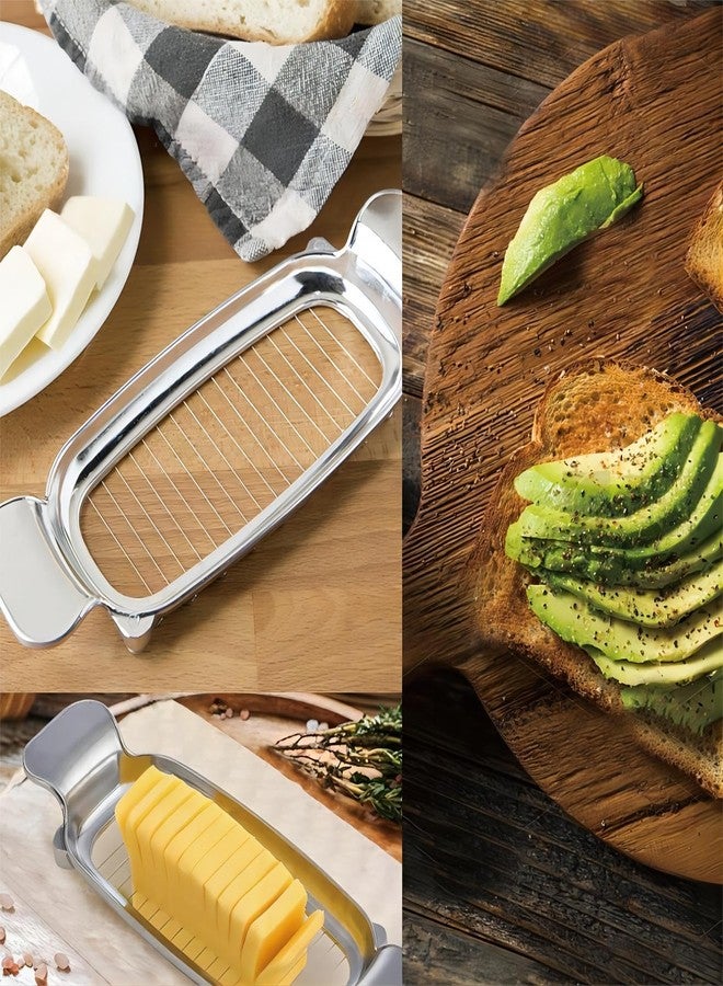 ADULLPONY Cheese and Butter Slicer Cutter Cheese Slicers for Block Cheese Butter Slicer Cutter Butter Slicer Container Butter Cutter for Butter Squares Stainless Steel Cheese Cutter - Image 2