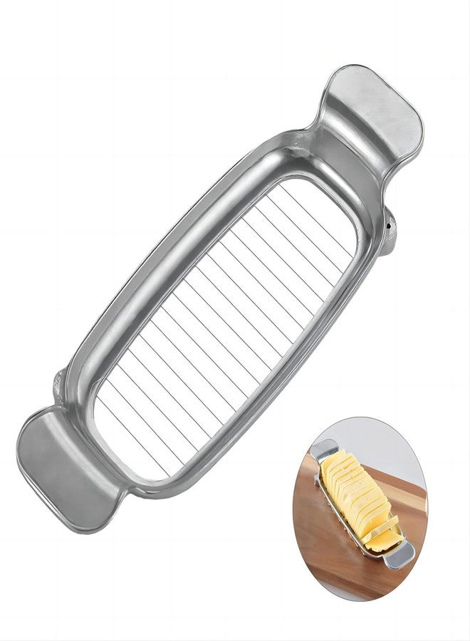ADULLPONY Cheese and Butter Slicer Cutter Cheese Slicers for Block Cheese Butter Slicer Cutter Butter Slicer Container Butter Cutter for Butter Squares Stainless Steel Cheese Cutter - Image 1