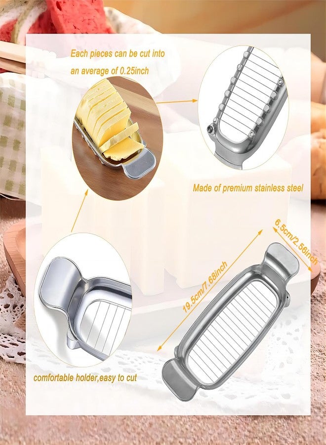ADULLPONY Cheese and Butter Slicer Cutter Cheese Slicers for Block Cheese Butter Slicer Cutter Butter Slicer Container Butter Cutter for Butter Squares Stainless Steel Cheese Cutter - Image 3