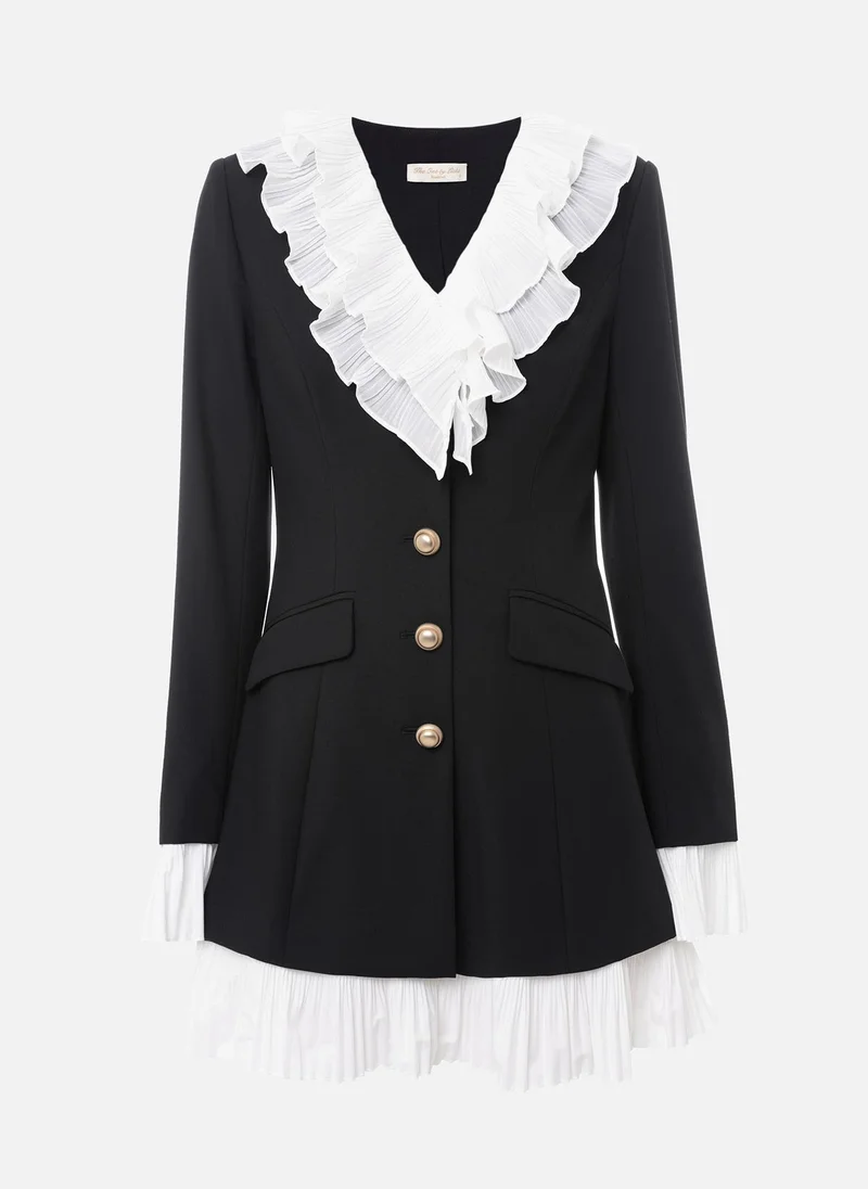 Lichi Mini blazer dress with pleated chiffon details