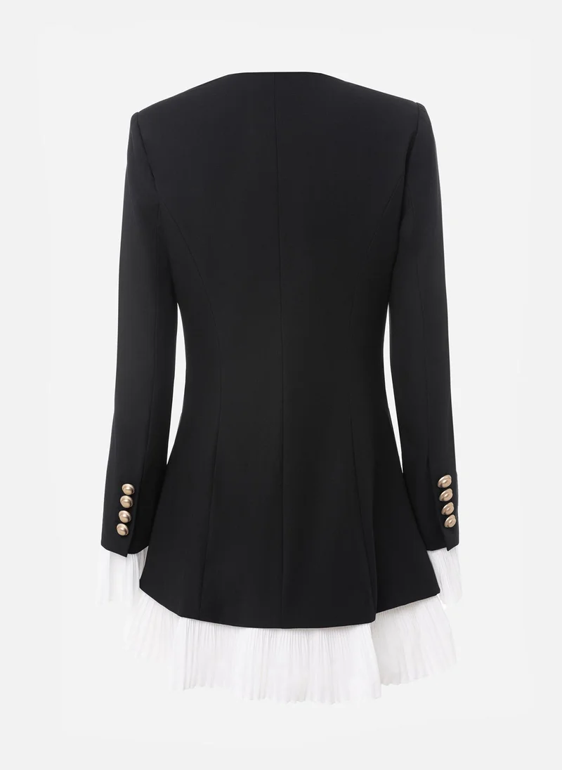 Lichi Mini blazer dress with pleated chiffon details
