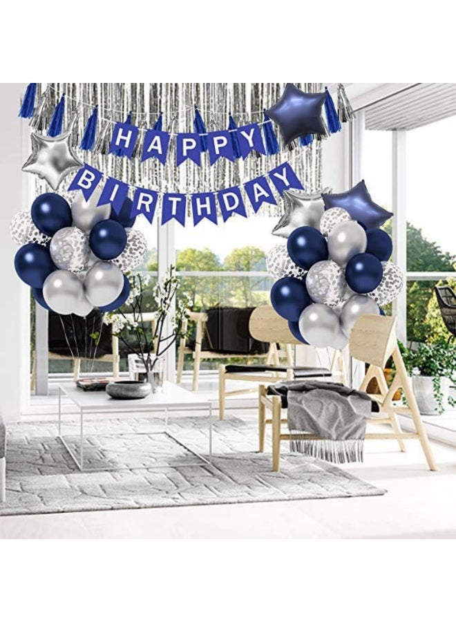 Happy Birthday Party Decoration Set - Balloons, Fringe Backdrop & Banner - Image 4