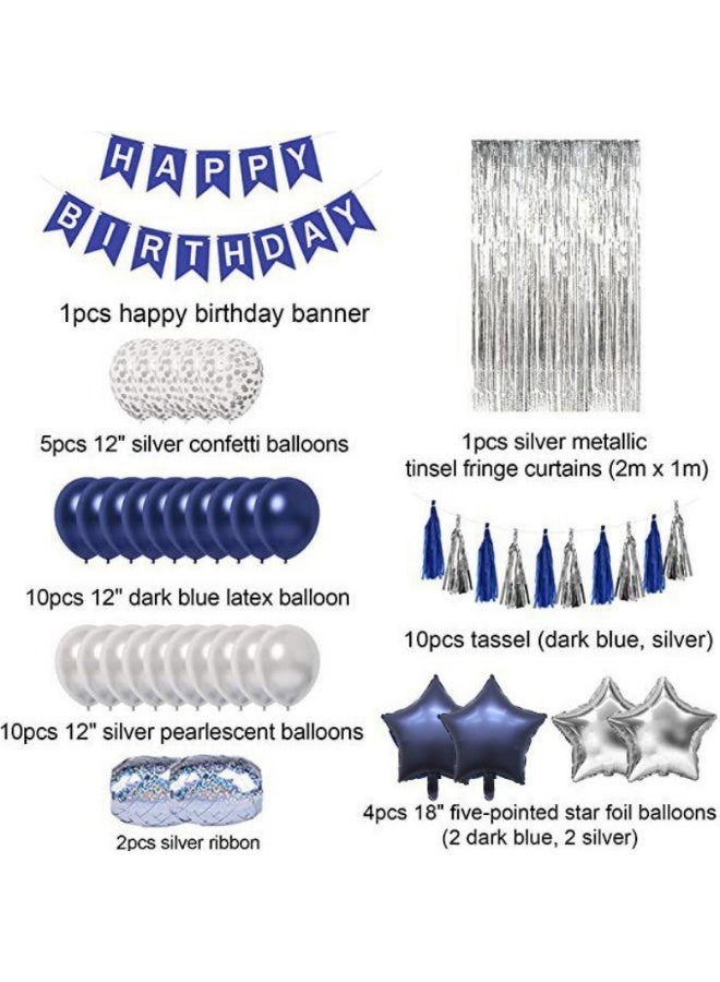 Happy Birthday Party Decoration Set - Balloons, Fringe Backdrop & Banner - Image 5