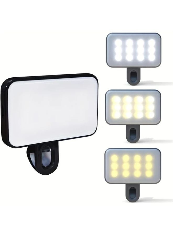 Portable Rechargeable LED Clip Fill Light 3 Modes USB Battery Powered for Phone Camera - Image 1