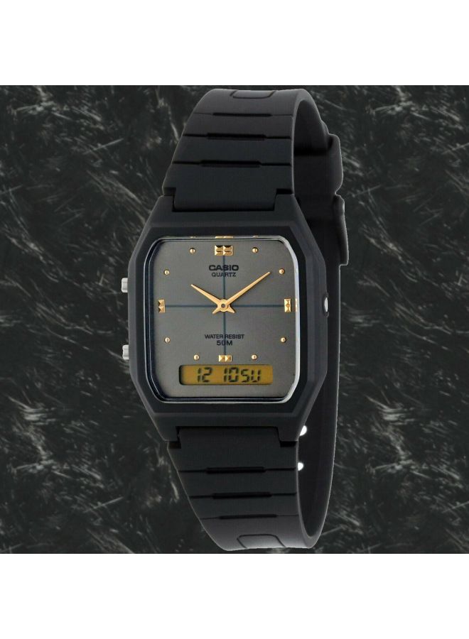 CASIO Men Analog & Digital Quartz Watch AW-48HE-8AV - 38 mm - Black - Image 4