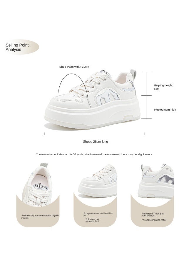 SAFIYA Saturday Platform Sneakers For Women, 2025 Spring/autumn Fashion, Elegant And Leg-lengthening, Minimalist Versatile White Shoes - Image 3