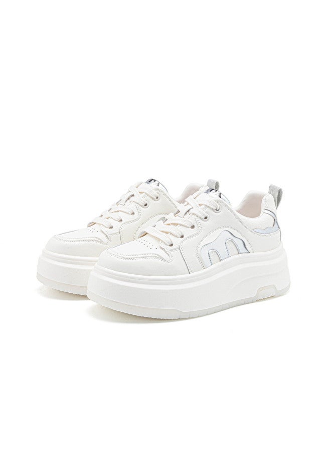 SAFIYA Saturday Platform Sneakers For Women, 2025 Spring/autumn Fashion, Elegant And Leg-lengthening, Minimalist Versatile White Shoes - Image 5