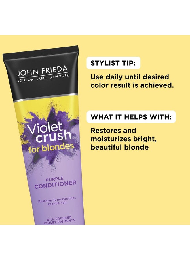 John Frieda Violet Crush Purple Conditioner Conditioner For Brassy Blonde Hair With Violet Pigments 8.3 Ounce  - Image 4