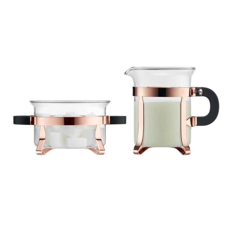 Bodum Chambord Classic Sugar and Creamer Set 2pcs Glass Copper