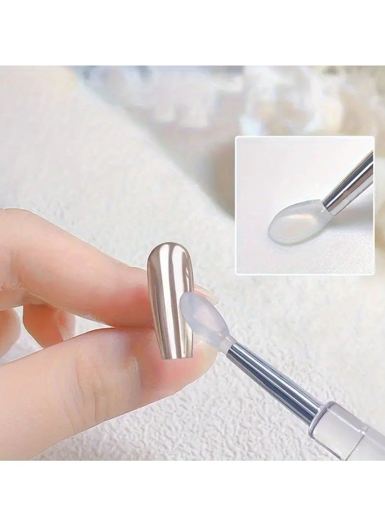 Goolsky 1 pc Nail Glitter Powder Silicone Pen, Reusable Nail Applicator Brush With Cover, Manicure DIY Tools For Easy & Precise Application - Image 1