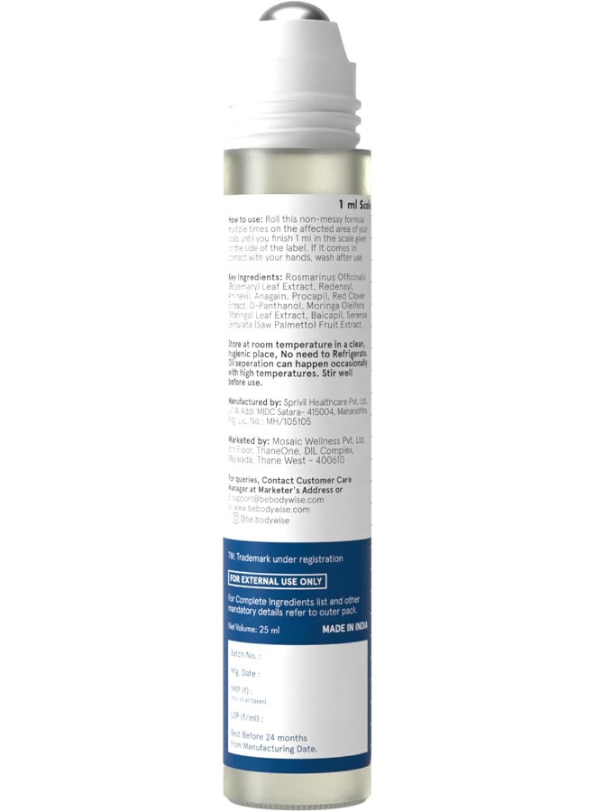 3% Rosemary Hair Growth Serum (Roll On) | 3% Redensyl, 2% Aminexil & 2% Anagain | Thicker And Stronger Hair | Prevents Hair Fall And Stimulates Follicles | 25ml
