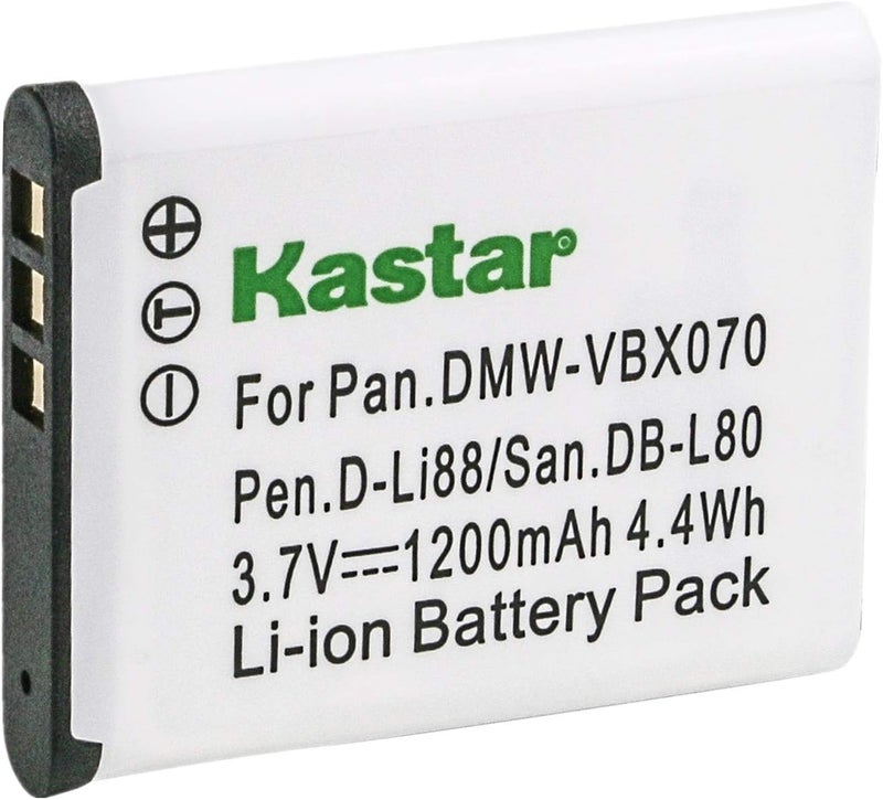 Kastar Kastar VBX070 Battery 2 Pack for Pentax DLi88 Panasonic VWVBX070 Sanyo DBL80 DBL80AU  Pentax Optio H90 P70 P80 W90 WS80 Panasonic HXDC1 DC2 DC10 DC15 WA10 HMTA2 TA20 Camera  - Image 2