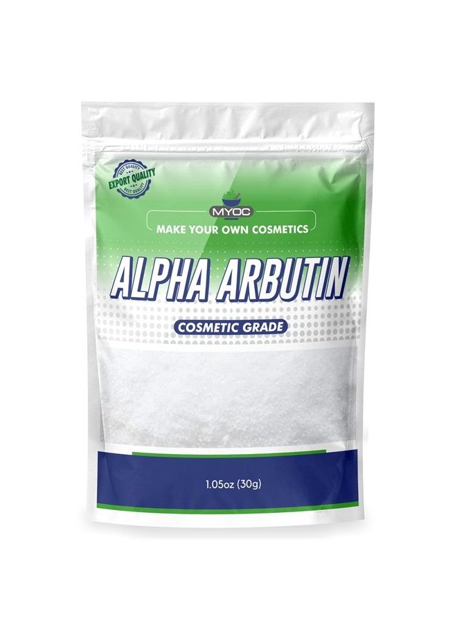 Myoc Myoc Alpha arbutin Powder-30gm 100% Pure Cosmetic Grade Raw Material with no adulterants For DIY and skincare industrial use- Skin Serums & Toners/manage dark spots, Promotes clean & clear skin  - Image 1