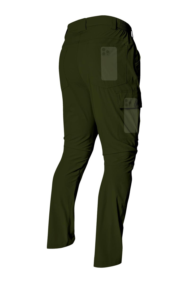 Linlang En Mens Work Pants Waterproof Lightweight Quick Dry Cargo Pants Travel Fishing Climbing Outdoor Hiking Pants Dark Army Green-M - Image 1