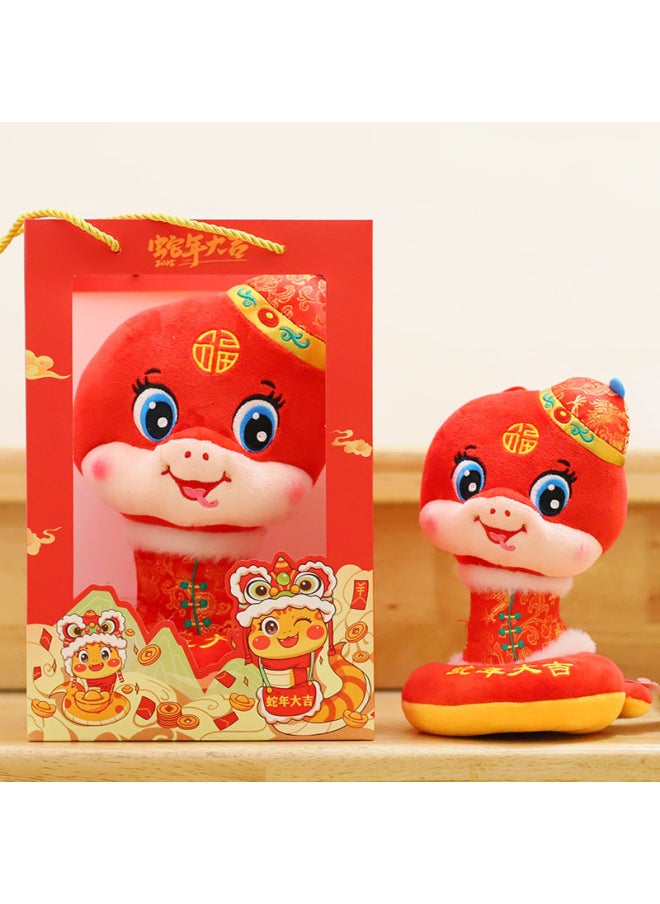 Generic - 2025 Year Of The Snake Mascot Plush Toy Tang Coat Snake Doll Cute Little Snake Doll Annual Meeting Event Gift Logo-Specifications:Tang Suit Snake-Color:28cm - Image 1