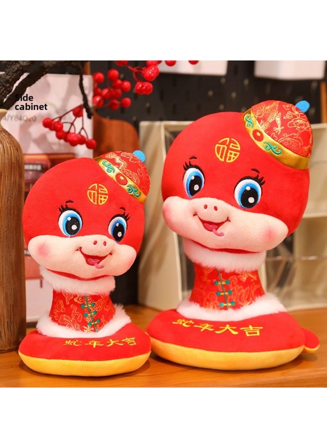 Generic - 2025 Year Of The Snake Mascot Plush Toy Tang Coat Snake Doll Cute Little Snake Doll Annual Meeting Event Gift Logo-Specifications:Tang Suit Snake-Color:28cm - Image 1