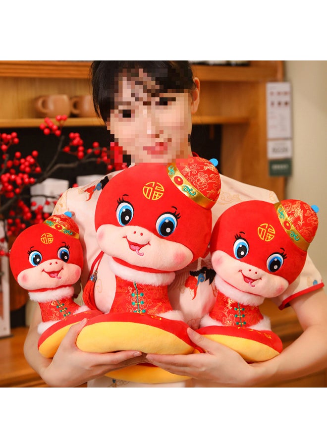 Generic - 2025 Year Of The Snake Mascot Plush Toy Tang Coat Snake Doll Cute Little Snake Doll Annual Meeting Event Gift Logo-Specifications:Tang Suit Snake-Color:28cm - Image 1