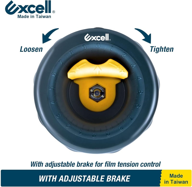 excell SF-773 موزع فيلم تمدد لحماية اليد مع فرامل قابلة للتعديل لفيلم بقطر 3 بوصات، موزع لف، مقبض لف مع فرامل لتجربة تعبئة سهلة (إصدار الفرامل القابلة للتعديل) - Image 2