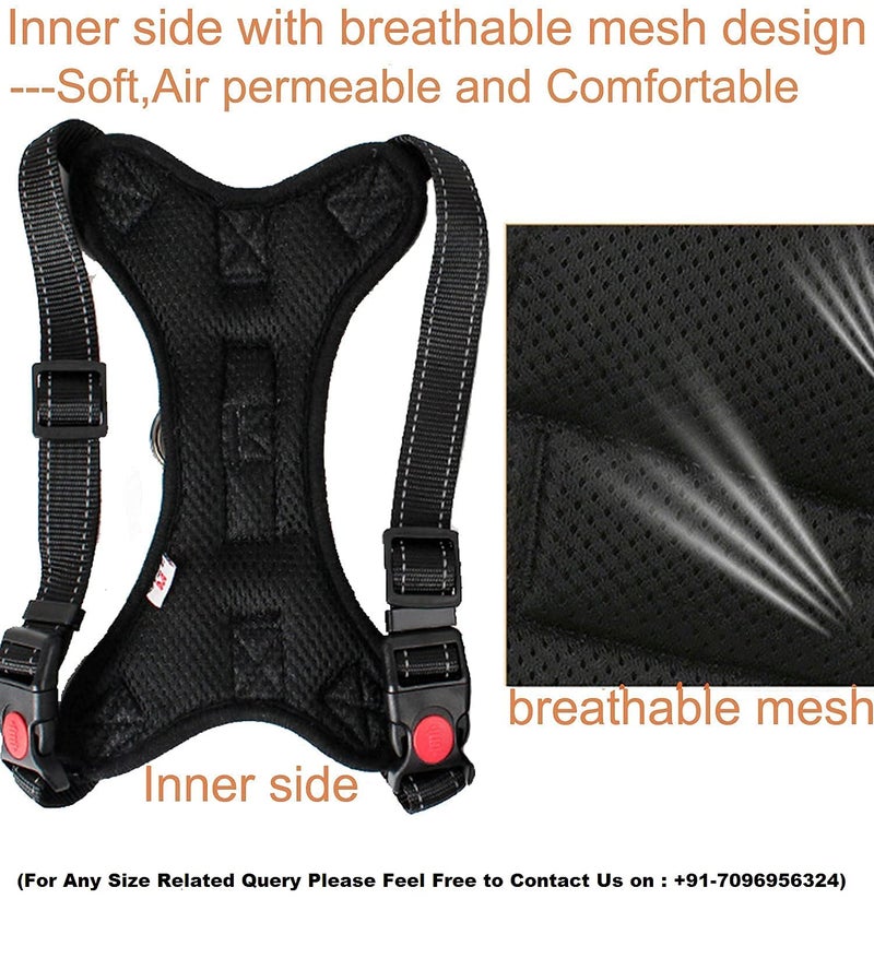 WapaW Cats Dog Harness No Pull With Handle, Reflective Adjustable Vest Harness For Puppy Dog & Cats [Small Dogs] (Extra Small) - Black - Image 2
