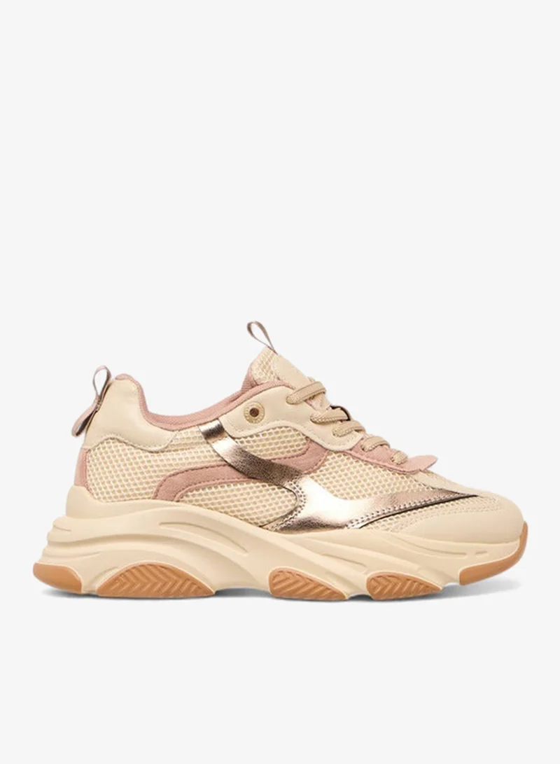 Celeste Women's Panelled Lace-Up Sneakers with Pull Tab