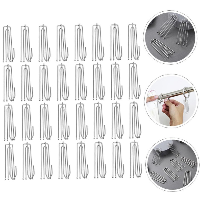 Unomor 30pcs Stainless Steel Curtain Pleater Hooks Four Design for Easy Installation - Image 4