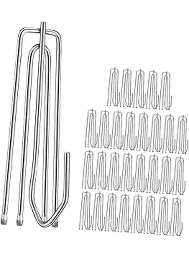 Unomor 30pcs Stainless Steel Curtain Pleater Hooks Four Design for Easy Installation - Image 1