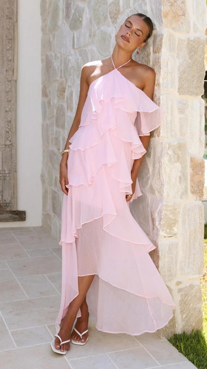 2026 New Off-Shoulder Fashion Chiffon Printed Fairy Long Elegant Evening Dress - Image 1