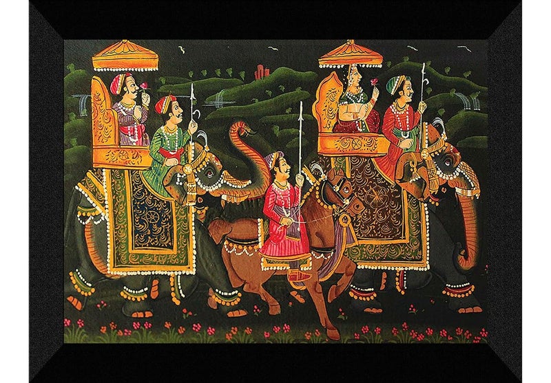 SAF paintings Traditional Rajasthani Art Black frame painting for Wall Decoration,Home and OfficeOL-SANFK33376A - Image 5