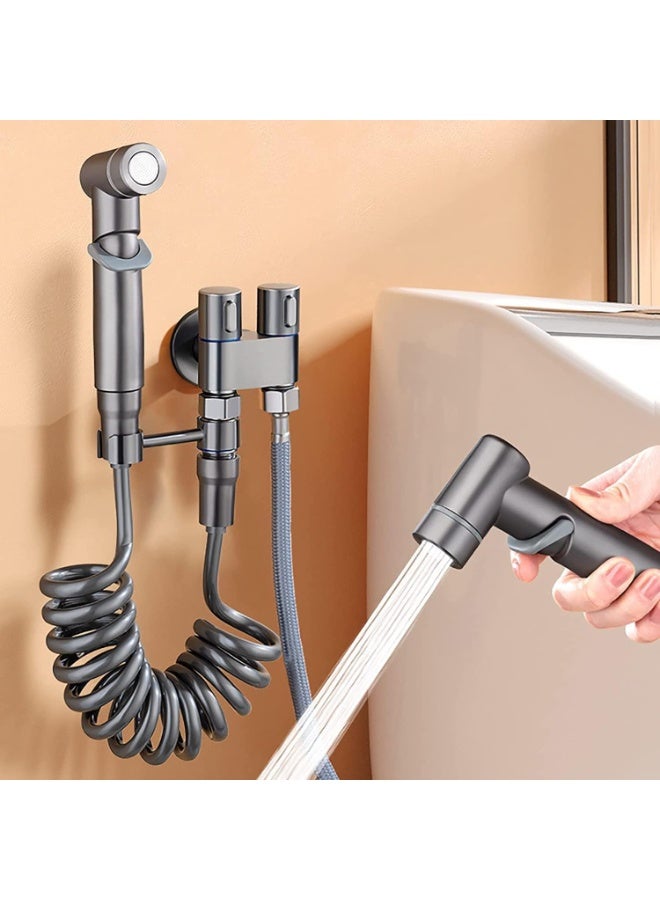 Handheld Bidet Sprayer for Toilet, Bidet Attachment for Toilet, Muslim Shower, Dual Control, Brass, Bathroom Faucet Jet Sprayer Kit for Feminine Clean/Diaper Wash, Toilet Faucet Sprayer Kit - Image 2