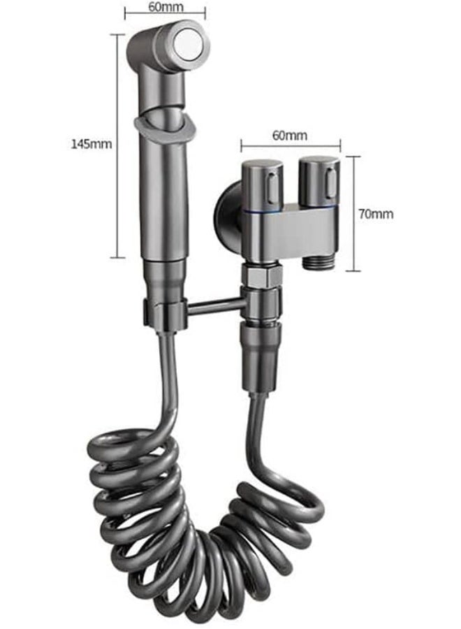 Handheld Bidet Sprayer for Toilet, Bidet Attachment for Toilet, Muslim Shower, Dual Control, Brass, Bathroom Faucet Jet Sprayer Kit for Feminine Clean/Diaper Wash, Toilet Faucet Sprayer Kit - Image 3