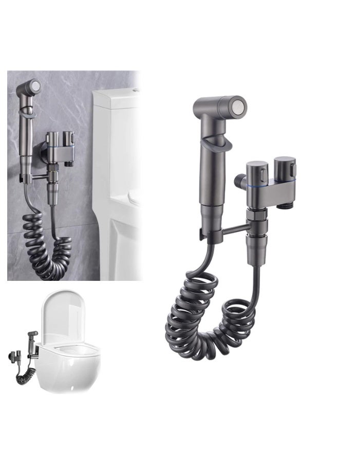 Handheld Bidet Sprayer for Toilet, Bidet Attachment for Toilet, Muslim Shower, Dual Control, Brass, Bathroom Faucet Jet Sprayer Kit for Feminine Clean/Diaper Wash, Toilet Faucet Sprayer Kit - Image 1