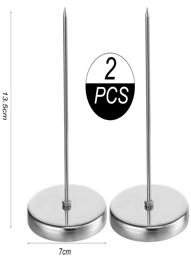 Arbootjin Receipt Holder 2pcs Ticket Holder Ticket Stabber for Restaurant Receipt Holder Spike Bill Fork Check Spindle for Restaurant Bars Hotel Office - Image 2
