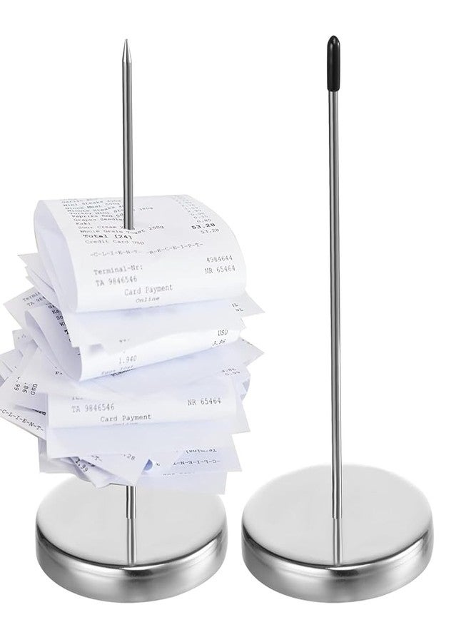 Arbootjin Receipt Holder 2pcs Ticket Holder Ticket Stabber for Restaurant Receipt Holder Spike Bill Fork Check Spindle for Restaurant Bars Hotel Office - Image 1