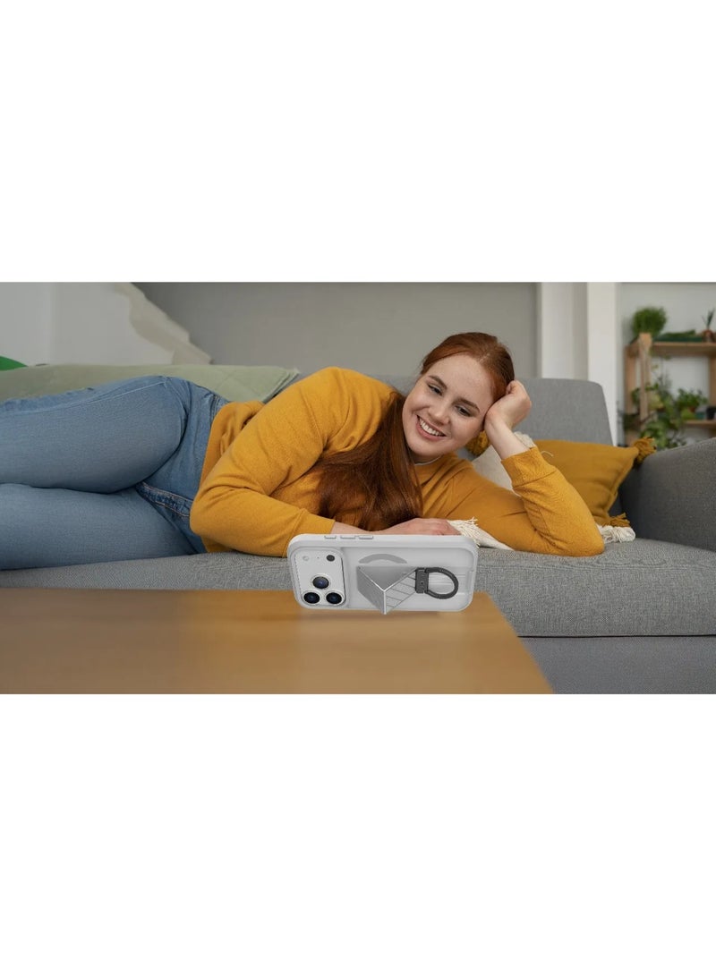 LEVELO iPhone 17 Pro MagSafe Morphix Clara Grip Case with Shock-Resistant Bumper and Strong Magnets -Silverstone - Image 3