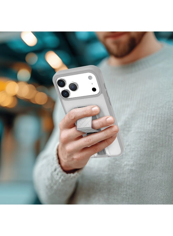 LEVELO iPhone 17 Pro MagSafe Morphix Clara Grip Case with Shock-Resistant Bumper and Strong Magnets -Silverstone - Image 4