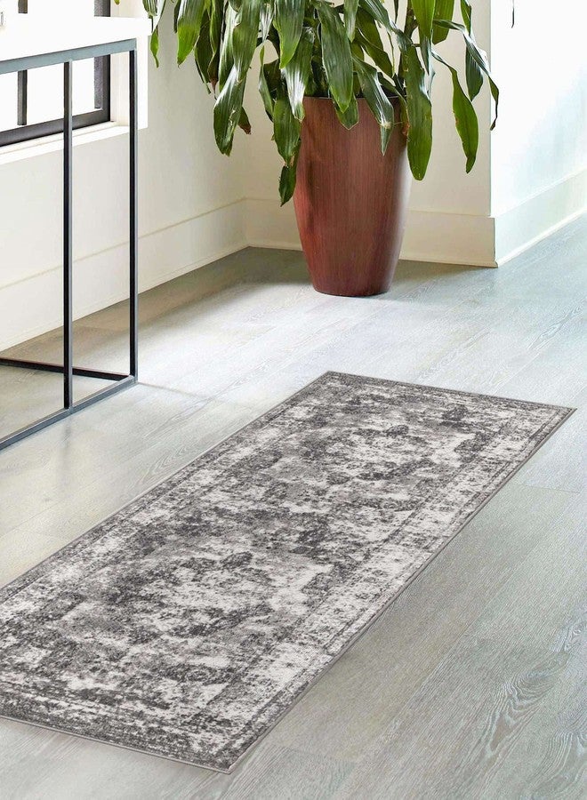 يونيك لوم سجادة منطقة من مجموعة صوفيا من يونيك لوم - صالون غارنييه (2 قدم × 3 قدم 11 بوصة، رمادي/ عاجي) - Image 4