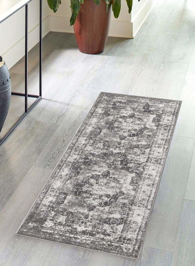 يونيك لوم سجادة منطقة من مجموعة صوفيا من يونيك لوم - صالون غارنييه (2 قدم × 3 قدم 11 بوصة، رمادي/ عاجي) - Image 1