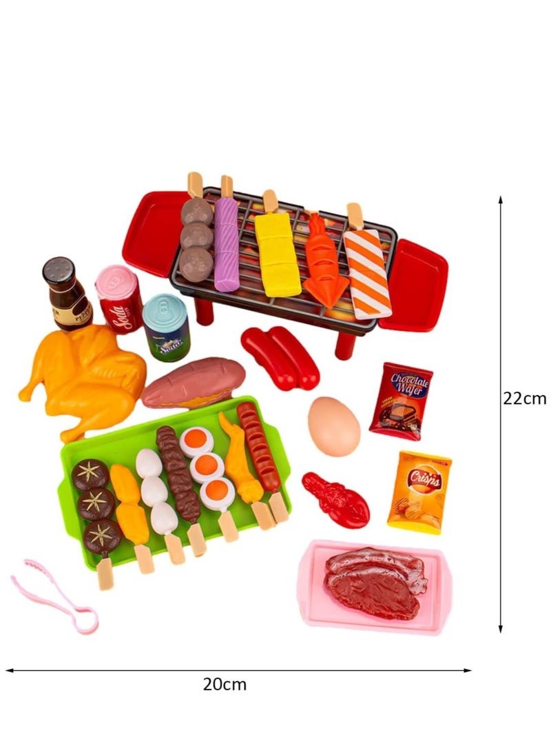 Barbecue Game Set Children's Interactive Barbecue Game Food Cooking Game Set Barbecue Kitchen Cooking Tools Preschool Camping Set For Boys And Girls Gifts (27 Pieces) - Image 2