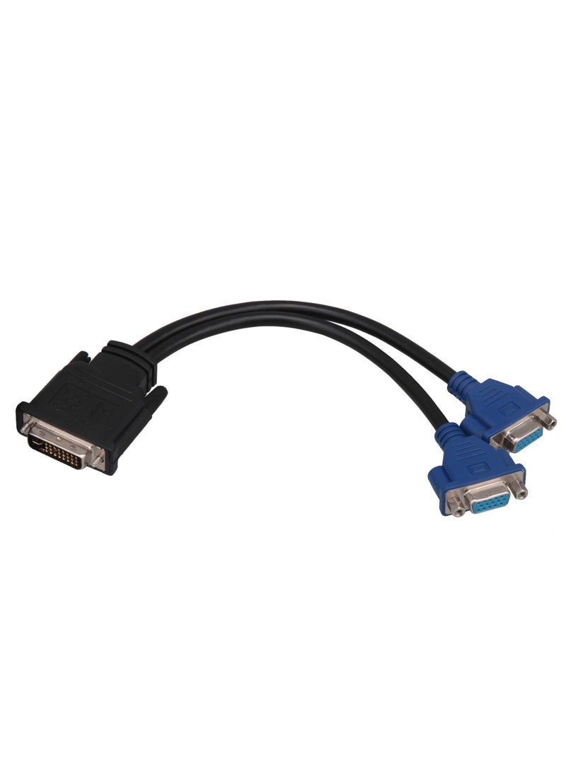 BQLZR BQLZR DVI-Male DVI-I to VGA Female Monitor Video Splitter Adapter Cable for Duplicating Images,Only Divider Line Can be Used at a Time  - Image 1