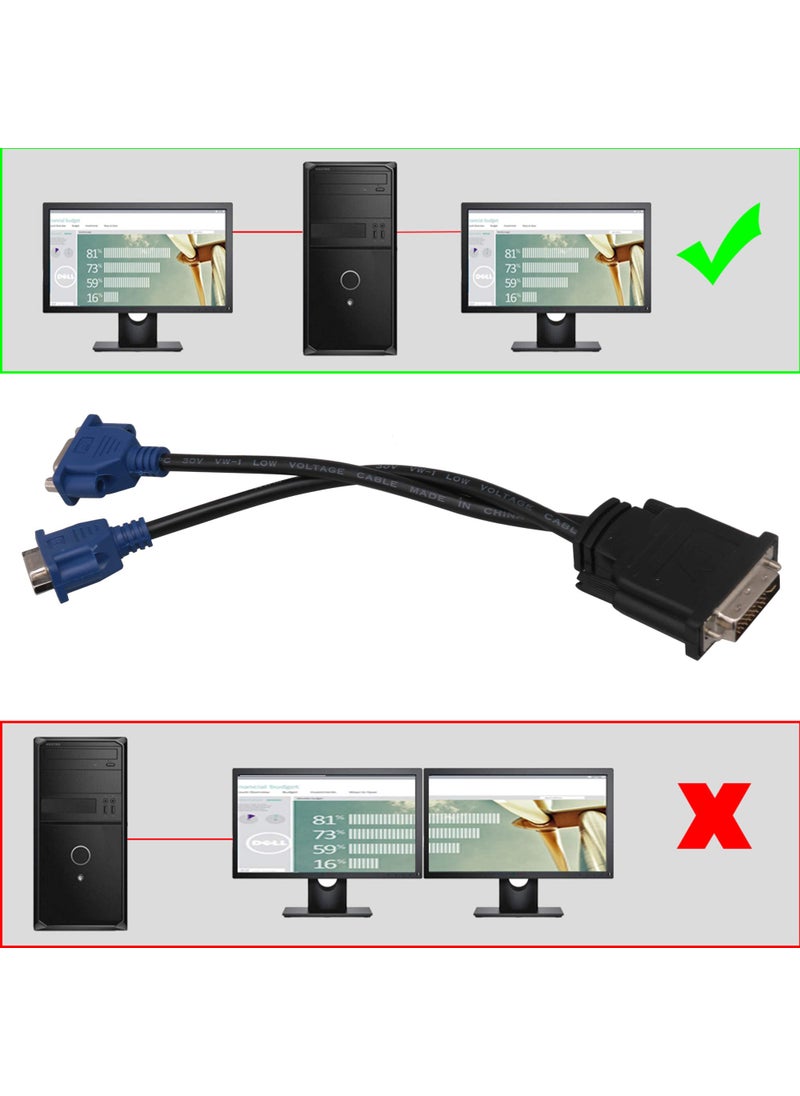 BQLZR BQLZR DVI-Male DVI-I to VGA Female Monitor Video Splitter Adapter Cable for Duplicating Images,Only Divider Line Can be Used at a Time  - Image 3