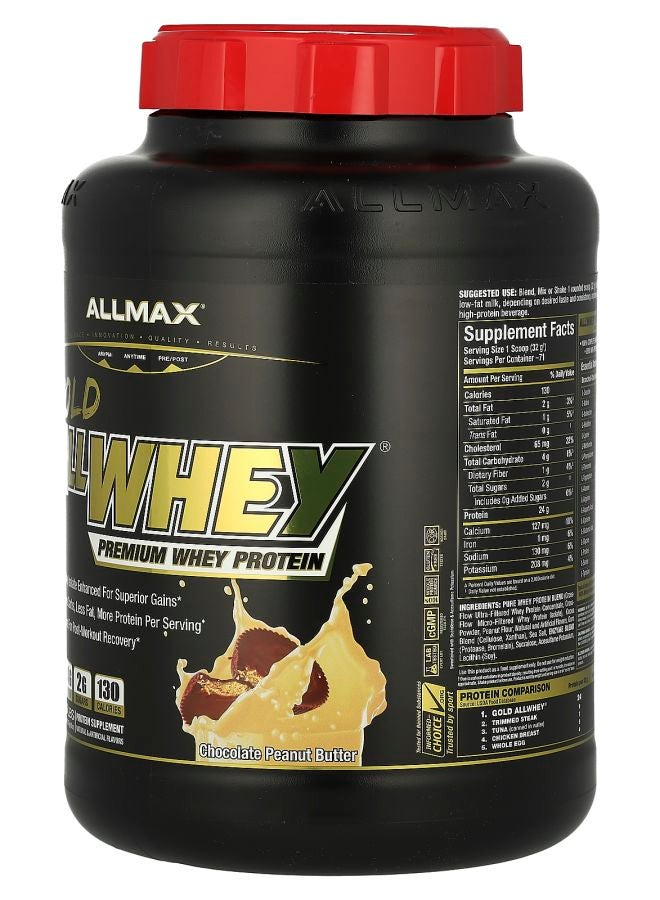 Allmax GOLD ALLWHEY® Premium Whey Protein Chocolate Peanut Butter 5 lbs (2.27 kg) - Image 2