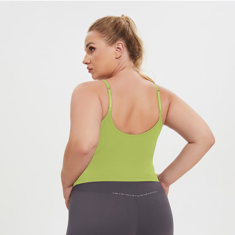 Plus Size Yoga Underwear Women'S Naked Skin-Friendly Back Shaping Chubby Girl One-Piece Fitness Running Sports Vest - Image 4