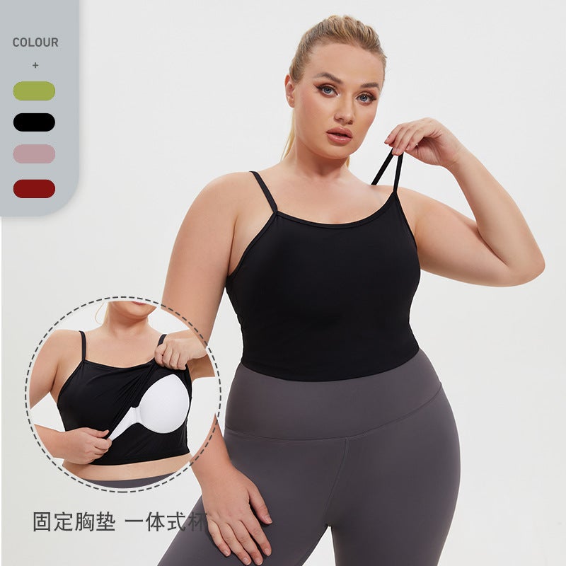 Plus Size Yoga Underwear Women'S Naked Skin-Friendly Back Shaping Chubby Girl One-Piece Fitness Running Sports Vest - Image 2