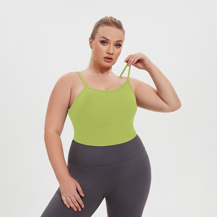Plus Size Yoga Underwear Women'S Naked Skin-Friendly Back Shaping Chubby Girl One-Piece Fitness Running Sports Vest - Image 5