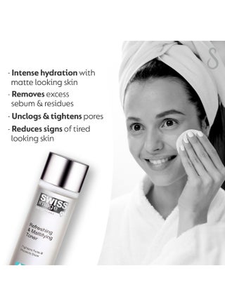 Face Toner Refreshing & Mattifying 200 ml Oil Control, Pore Tightening & Skin Calming Hydrating Face Toner for Oily, Acne-Prone & Combination Skin For Men & Women Swiss Made - view 4