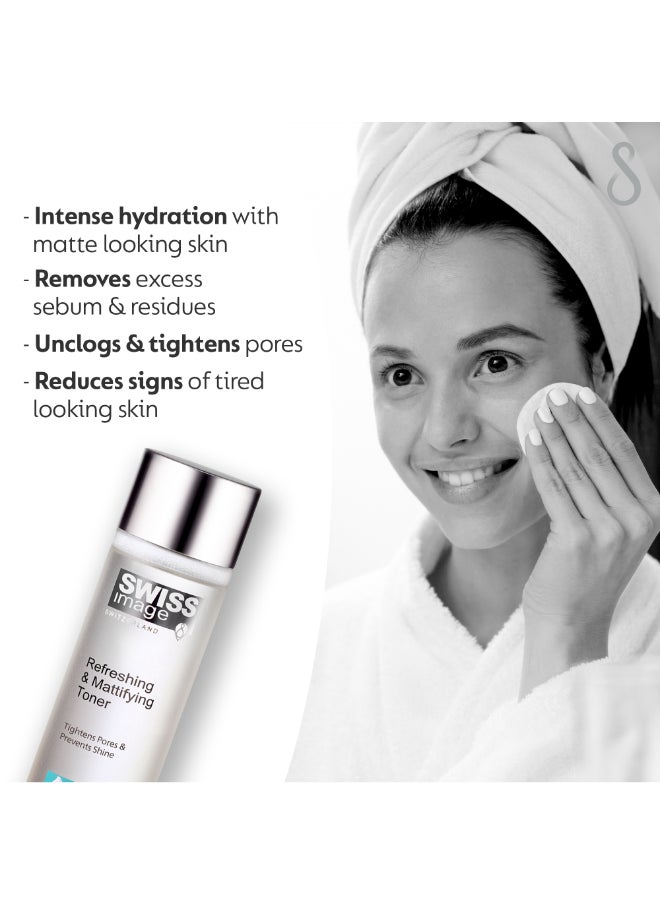 SWISS image Face Toner Refreshing & Mattifying 200 ml Oil Control, Pore Tightening & Skin Calming Hydrating Face Toner for Oily, Acne-Prone & Combination Skin For Men & Women Swiss Made  - Image 4