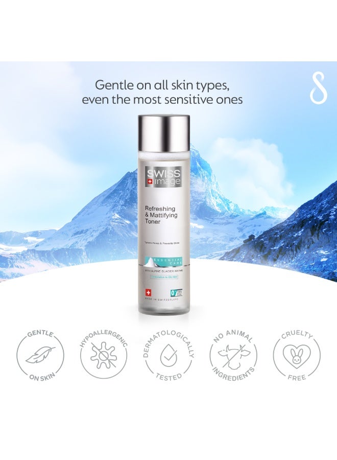 SWISS image Face Toner Refreshing & Mattifying 200 ml Oil Control, Pore Tightening & Skin Calming Hydrating Face Toner for Oily, Acne-Prone & Combination Skin For Men & Women Swiss Made - Image 4