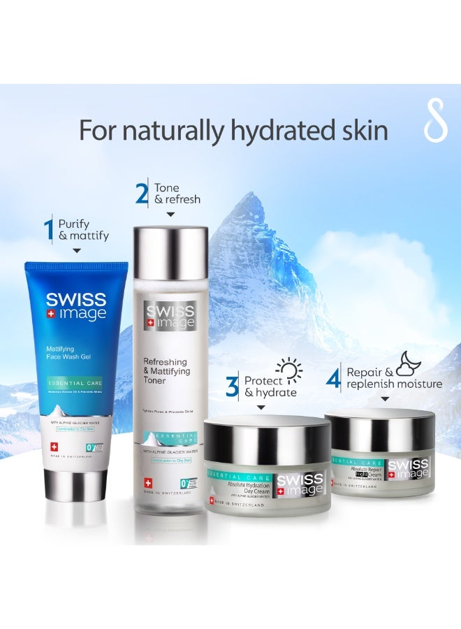 SWISS image Face Toner Refreshing & Mattifying 200 ml Oil Control, Pore Tightening & Skin Calming Hydrating Face Toner for Oily, Acne-Prone & Combination Skin For Men & Women Swiss Made - Image 2