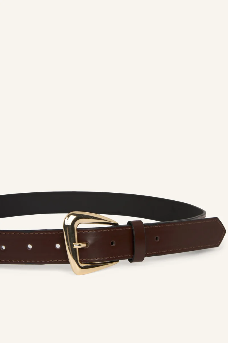 Defacto Woman Rectangular Buckle Faux Leather Casual Belt