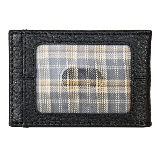 Eddie Bauer Men's Rugged Leather Bifold Wallet | Money Clip | RFID Protection | ID Window | Genuine Leather | EDC, Rugged Leather - Black w/Money Clip, One Size - Image 2